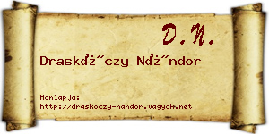 Draskóczy Nándor névjegykártya