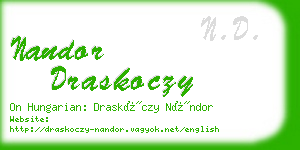 nandor draskoczy business card
